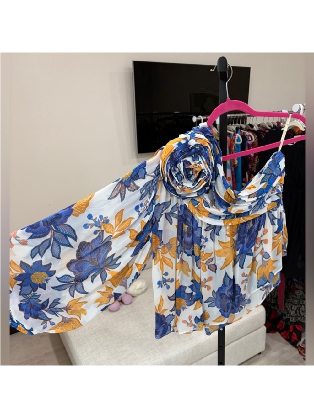 one-shoulder floral print top blouse by Farm Rio DT - Picture 10 of 13
